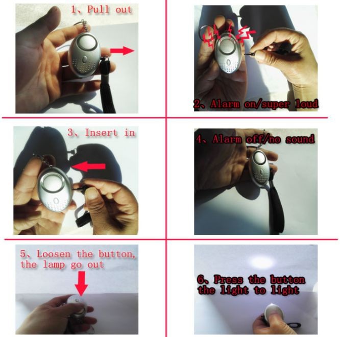 Personal alarm keychain intelligent LED anti wolf device emergency call alarm SOS self-defense